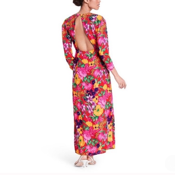 4 Rixo for Target Pink Floral Open Back Dress - Picture 5 of 9